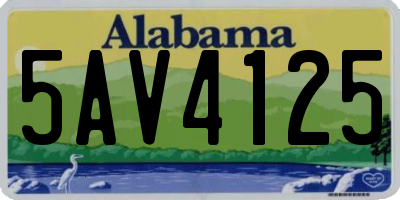 AL license plate 5AV4125