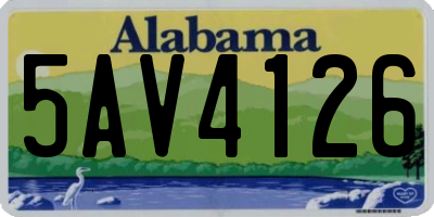 AL license plate 5AV4126