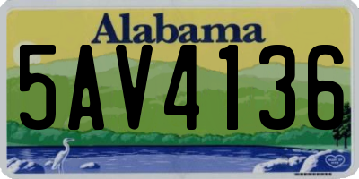 AL license plate 5AV4136