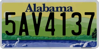 AL license plate 5AV4137