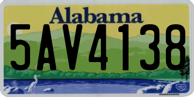 AL license plate 5AV4138