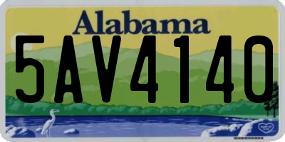 AL license plate 5AV4140