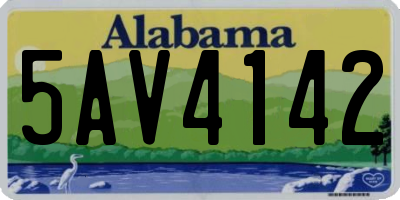 AL license plate 5AV4142