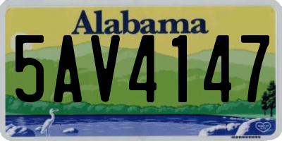 AL license plate 5AV4147