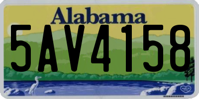 AL license plate 5AV4158
