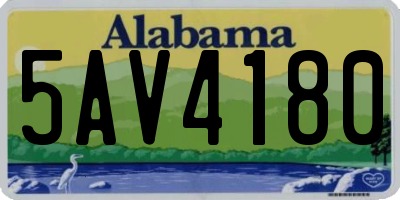 AL license plate 5AV4180