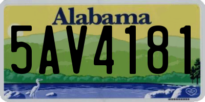 AL license plate 5AV4181
