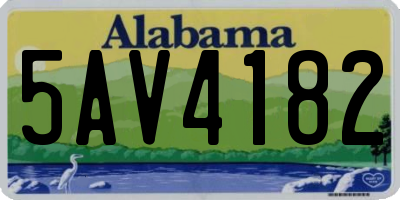 AL license plate 5AV4182