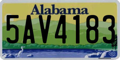 AL license plate 5AV4183