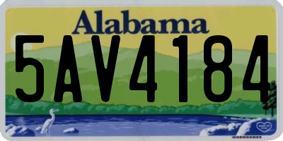 AL license plate 5AV4184