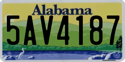 AL license plate 5AV4187