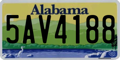 AL license plate 5AV4188