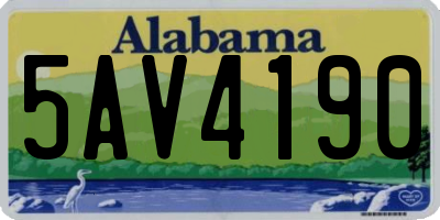 AL license plate 5AV4190
