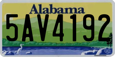 AL license plate 5AV4192
