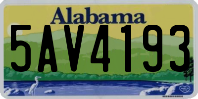 AL license plate 5AV4193