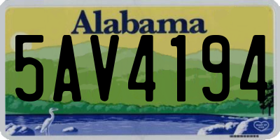 AL license plate 5AV4194