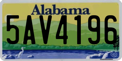 AL license plate 5AV4196