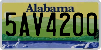 AL license plate 5AV4200