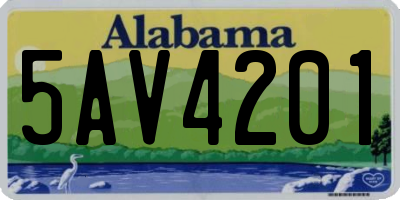 AL license plate 5AV4201