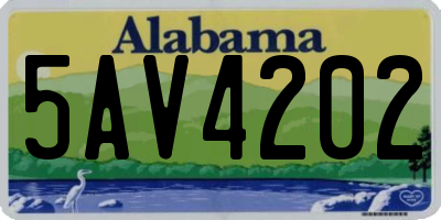 AL license plate 5AV4202