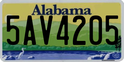 AL license plate 5AV4205