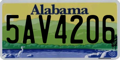 AL license plate 5AV4206