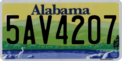 AL license plate 5AV4207
