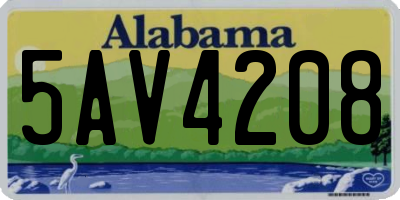AL license plate 5AV4208