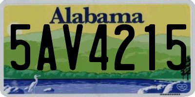 AL license plate 5AV4215