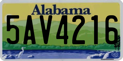 AL license plate 5AV4216