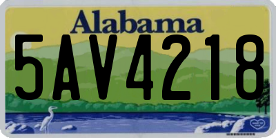 AL license plate 5AV4218