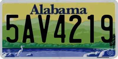 AL license plate 5AV4219