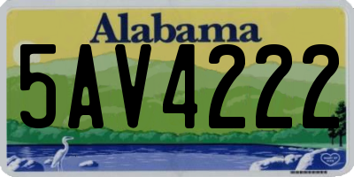 AL license plate 5AV4222