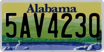 AL license plate 5AV4230