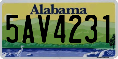AL license plate 5AV4231