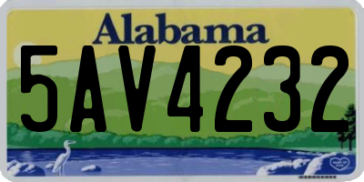 AL license plate 5AV4232