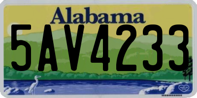 AL license plate 5AV4233