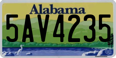 AL license plate 5AV4235