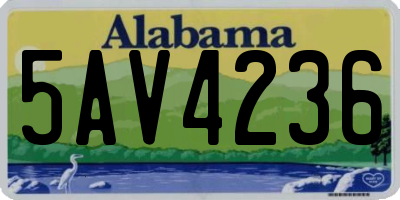 AL license plate 5AV4236