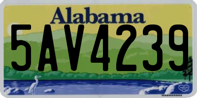 AL license plate 5AV4239