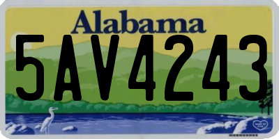 AL license plate 5AV4243