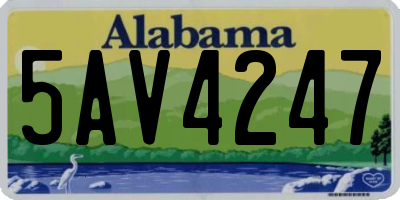 AL license plate 5AV4247