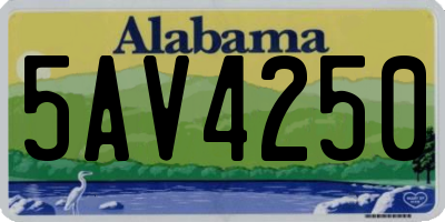 AL license plate 5AV4250