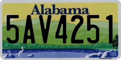 AL license plate 5AV4251