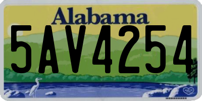 AL license plate 5AV4254