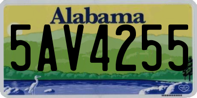 AL license plate 5AV4255