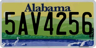 AL license plate 5AV4256