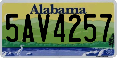AL license plate 5AV4257