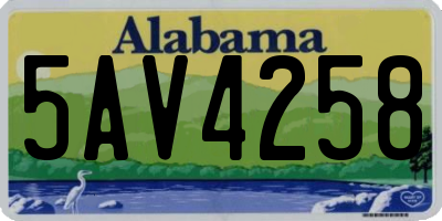 AL license plate 5AV4258