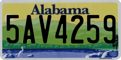 AL license plate 5AV4259